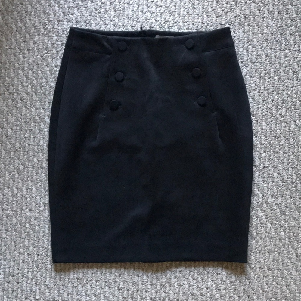 H&M black suede pencil skirt